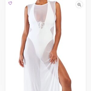 GiGi C White Mesh Cover Up XL NWT